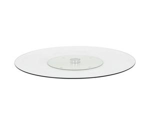Plateau de service rotatif - vidaXL - 60 cm - Verre trempé - Transparent - Épaisseur 4 mm - Rotative à 360 degrés