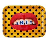 Plateau de service TOILETPAPER SHIT 32 x 43,5 cm, jaune, Seletti