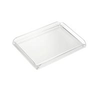 Plateau de service transparent avec poignées, 32,5 cm x 23,5 cm, décoratif, idéal pour le petit déjeuner, le thé/café, la nourriture, les boissons et l'organisateur de table
