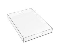 Plateau de Service Transparent - Plateau en Plastique Acrylique avec Poignées - Grand Plateau Rectangulaire - Petit Déjeuner, Thé/Café, Aliments, Boissons - 40x28x4,7cm (Transparent)