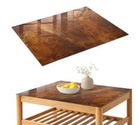 Plateau de Table 100x70 cm | Rectangulaire | Décoré | Bords Polis | texture de la Terre | Multi-usages | Patins Antidérapants Inclus | Décoration pour Cuisine et Salon | Verre Trempé
