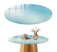 Plateau de Table 80 cm | Rond | Décoré | Épaisseur 4 mm | Le paradis des sens | Bords Polis | Multi-usages | pour Salon | Patins Antidérapants Inclus | Verre Trempé