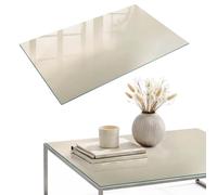 Plateau de Table Basse 120x80 cm | Rectangulaire | Décoré | Bords Polis | Harmonie subtile | Décoration pour Cuisine et Salon | Verre Trempé | Multi-usages | Patins Antidérapants Inclus