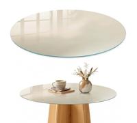 Plateau de Table Basse 70 cm | Rond | Décoré | Épaisseur 4 mm | Harmonie subtile | Verre Trempé | Patins Antidérapants Inclus | Bords Polis | pour Salon | Multi-usages