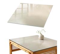 Plateau de Table Basse 80x60 cm | Rectangulaire | Décoré | Verre Trempé | Harmonie subtile | Patins Antidérapants Inclus | Bords Polis | Décoration pour Cuisine et Couloir | Multi-usages