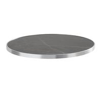 Plateau de table contreplaqué revêtement stratifié marbre Noir/Argent