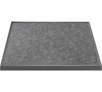 Plateau de table d'extérieur Bolero Black Brushed Mix en verre trempé, carré, bordure grise, 700 mm