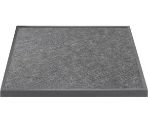 Plateau de table d'extérieur Bolero Black Brushed Mix en verre trempé, carré, bordure grise, 700 mm