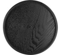 Plateau de table en bois massif 60 x 60 cm pour le thé, le café, les collations et les repas - Bols ronds noirs (30 cm) Plateau de table 60 x 60 cm