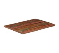 Plateau de Table en Bois Massif Rectangulaire 100x80x2,5 cm Recy ois de récupération unique, fait main, teck manguier pin hêtre, design rustique, entretien facile, usage domestique ou
