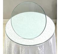 Plateau de Table en Verre 6 mm d'Épaisseur, pour Tables de Salle à Manger | Rond, Bord Lisse, Anti-Tache, Charge Portante, Résistant à l’Usure, Résistant à La Pression, Stable(80CM(31.5IN))