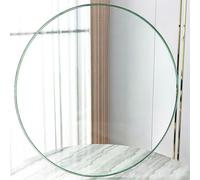 Plateau de Table en Verre avec Bord Lisse, Protecteur de Plateau de Table | Imperméable, Surface Claire, Résistant aux Chocs pour Tables de Salle à Manger, Café et Bureau(42CM(16.5IN))