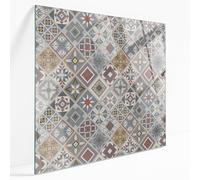 Plateau de Table en Verre Élégant et Durable Motif Mosaïque Avec Ornements 50x50