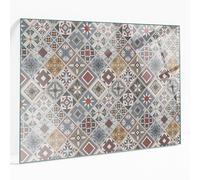 Plateau de Table en Verre Élégant et Durable Motif Mosaïque Avec Ornements 80x60