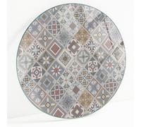 Plateau de Table en Verre Élégant et Durable Motif Mosaïque Avec Ornements fi90
