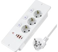 Plateau de table - Prise électrique rétractable - Triple - Boîtier de prises encastrable avec 4 ports USB - Prise électrique encastrable avec port USB-C (PD 20 W)
