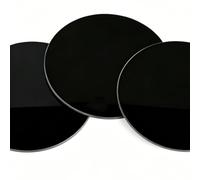 Plateau de Table Rond en Verre, Bord Lisse, Surface Noire, Plateau de Verre | Verre Trempé, Résistant aux Chocs, Bords Sécurisés, Facile à Nettoyer, pour Tables de Salle à Manger(40CM(16IN))