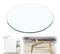 Plateau De Table Rond En Verre, Diamètre 35-100cm, Dessus De Table Ronde En Verre Trempé 8mm Épaisseur, Haute Capacité De Charge, Verre Et Miroir, Pour Table De Salle À Manger Jardin(35CM(14INCH))