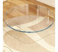 Plateau De Table Rond En Verre Trempé,Pour Salle À Manger, Tables D'Appoint | Surface Claire, Résistant Aux Rayures, Antitache, Résistant À La Pression, Durable, Bords Sécurisés(80CM(31.5IN))