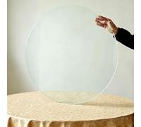 Plateau de Table Rond en Verre Trempé Transparent, 1/4 Pouce d’Épaisseur | Bord Lisse Poli, Antitache, Résistant à La Pression, Haute Densité pour Café, Table d'Appoint(80CM(31.5IN))
