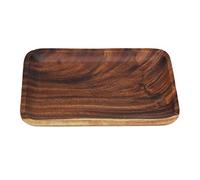 Plateau de Thé en Bois Plateau de Service Rectangulaire Plateau à Sushi Elégant Snacks Salades Desserts Plat de Service en Bois(25 * 17 * 2cm)