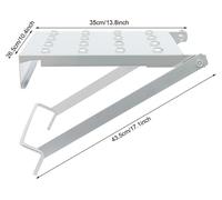 Plateau de travail pliable - Échelle triangulaire - Fer résistant à la rouille - Trous antidérapants surélevés - Support pour outils - Léger - Argenté