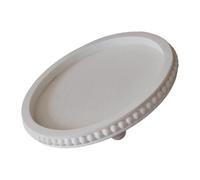 Plateau de vanité décoratif Rond en Bois avec Bordure en Perles, Organisateur de Rangement de Table pour Commode et étagère, Plateau de vanité en Bois, fourre-Tout Rond avec Bordure en Perles, de de