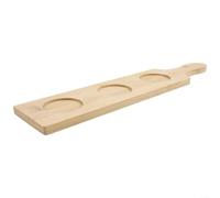 Plateau de verre à vin pour bois Capacité - Planche de service en bois massif naturel avec pieds antidérapants pour dégustation de vin et cérémonies de thé 38 x 10 cm (3 trous)