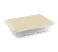 Plateau Décongélation des Aliments 4,2L Couvercle Beige et Grille Égouttoir