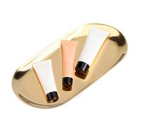 Plateau Décoratif en Acier Inoxydable 7 Pouces/9 Pouces, Style Nordique, Ovale, Assiette à Gâteau, Miroir, Cosmétiques, Bijoux, Présentoir pour Cuisine, Salle De Bain, Salon(23cm Gold)