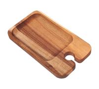 Plateau Décoratif en Bois avec Support à Verre, Pique-niques et Fêtes | Usage Polyvalent, Design Portable, Coloris Kaki, pour Buffet, Assiettes Alimentaires, Tableau Charcuterie