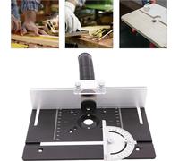 Plateau d'insertion pour table de fraisage - Plateau pour défonceuse - Alliage d'aluminium - Pour le travail du bois, la gravure et le fraisage des bords - Noir
