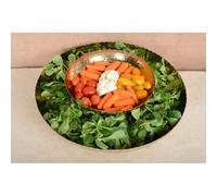 Plateau doré martelé sur pieds ronds 23cm
