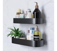 Plateau double sans perceuse - Rangement - 2 pièces - Noir - Acier inoxydable