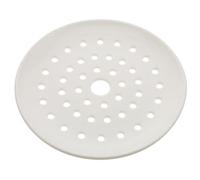 Plateau Égouttoir en Céramique Blanche, Assiette Vapeur Multifonctionnelle | Drainage à Multiples Trous, Bords Lisses Antidérapants, pour Raviolis et Légumes Rincés, Usage Maison