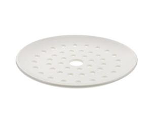 Plateau égouttoir rond en céramique blanche à multiples trous | Style simple et généreux, structure robuste, évacue l’eau en trop, usage en cuisine et restaurant