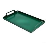 Plateau en acier au carbone avec poignée pour le rangement et le séchage de la vaisselle à la maison, design d'angle non fermé améliore la performance de drainage (grand vert)