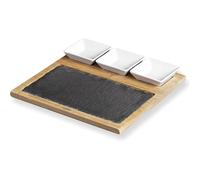 Plateau en ardoise table avec conteneurs Lacor Marron 28x28x3 cm