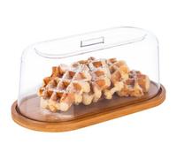 Plateau en bambou avec cloche, ovale, (L)280 x (P)140 mm