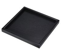 Plateau en bois, 24 cm, carré, noir, pour décoration et bougies