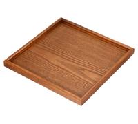 Plateau en bois carré de 30 cm, corbeille décorative, couleur marron