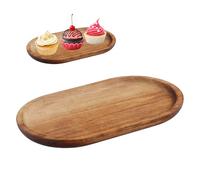Plateau en Bois d'acacia, Plateau de Service Ovale, étagère en Bois, Assiette de Service pour Collations Fromage Thé Fruits Petits Objets, Plateaux Décoratif pour Servir Décorer Présenter