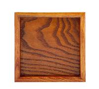 Plateau en Bois Massif Carré - Plateau de Service à Thé Décoratif Fait à la Main pour Café, Collations, Petit Déjeuner, Dîner - 12.5*12.5cm