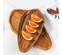 Plateau en bois naturel pour servir des desserts, des collations et du thé, conçu pour une finition lisse et une présentation élégante à la maison et lors d'événements (S)