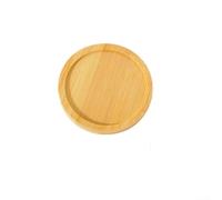 Plateau en bois pour pots de plantes grasses, support soucoupe, finition naturelle, base carrée ronde polie pour surface, plat décoratif multifonction pour bureau, table de salon (rond - M)