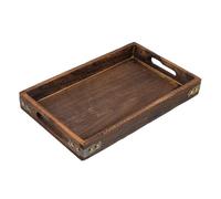Plateau en Bois Vintage Rectangulaire, Petit Format, Ambiance Halloween | Texture Bois Unique, Finition Café, pour Pizza, Pain, Fruits, Gâteaux, Collations, Vaisselle, Mariages et Pendaison