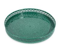Plateau en fer fergé Ø25 cm KAOMA 25x3x25cm Vert