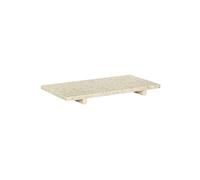 Plateau en grès beige, rectangulaire, fait main, décoratif, pour salon et cuisine - Hübsch, Stone - 40x20x4 cm