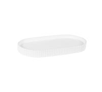 Plateau en grès blanc 20.2x2x10.8cm Blanc