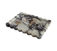 Plateau en marbre festonné Naturel de Luxe 27,4 x 20,3 cm, Plateau rectangulaire pour Salle de Bain, Cuisine, Plateau décoratif pour Commode, décoration d'intérieur (Violet calacutta)